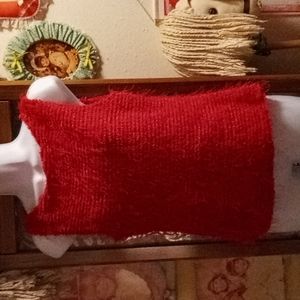 Vintage 80s Mohair-Inspired Red "Shaggy" Super Soft Tank-Style Sweater Top